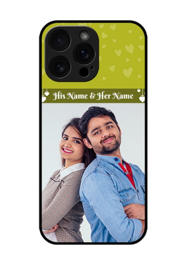 iPhone 16 Pro Max Custom Glass Phone Case - You and Me Heart Design