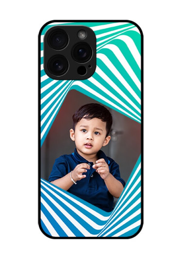 iPhone 16 Pro Max Custom Glass Phone Case - Abstract Spiral Design