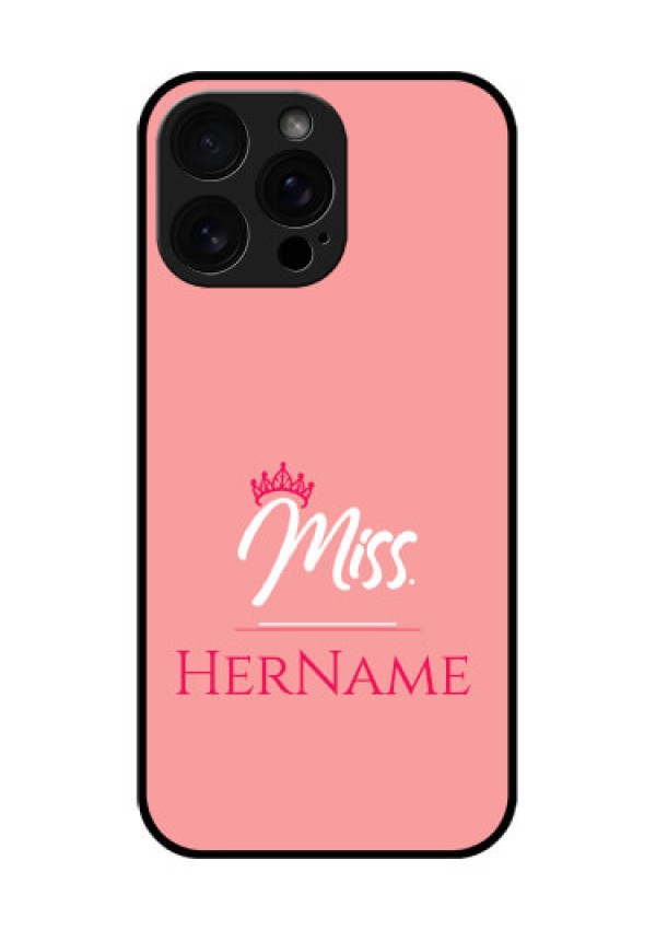 iPhone 16 Pro Max Custom Glass Phone Case - Mrs With Name Design