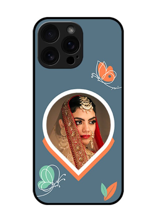 iPhone 16 Pro Max Custom Glass Phone Case - Droplet Butterflies Design