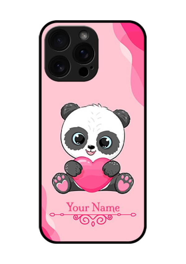iPhone 16 Pro Max Custom Glass Phone Case - Cute Panda Design
