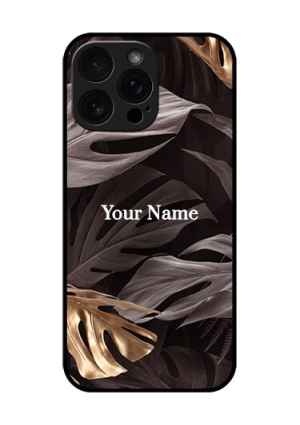 iPhone 16 Pro Max Custom Glass Phone Case - Wild Leaves Digital Paint Design