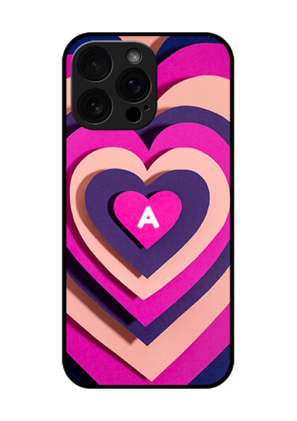 iPhone 16 Pro Max Custom Glass Phone Case - Cute Heart Pattern Design