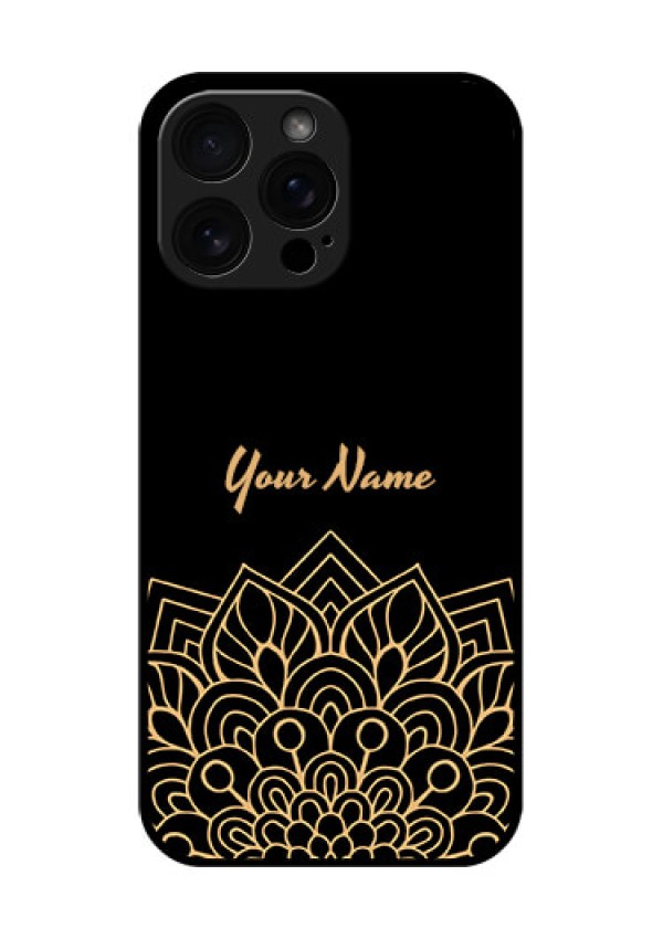 iPhone 16 Pro Max Custom Glass Phone Case - Golden Mandala Design