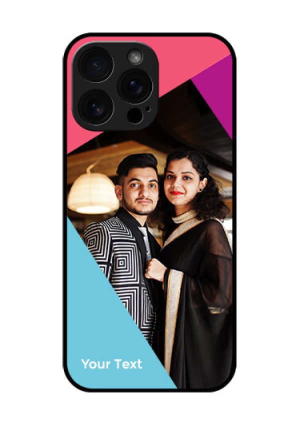 iPhone 16 Pro Max Custom Glass Phone Case - Stacked Triple Colour Design