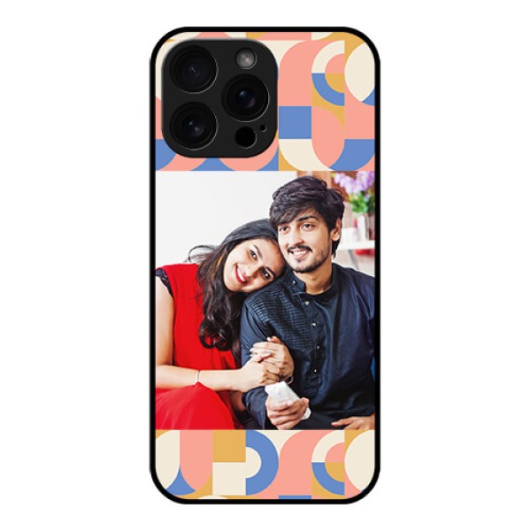 iPhone 16 Pro Max Custom Glass Phone Case - Semi - Circle Maze Pattern Design