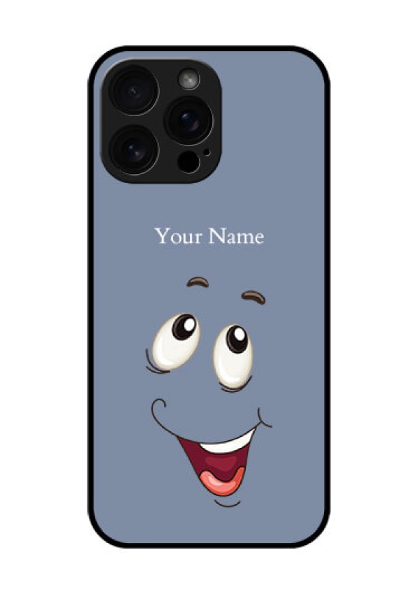 iPhone 16 Pro Max Custom Glass Phone Case - Laughing Cartoon Face Design