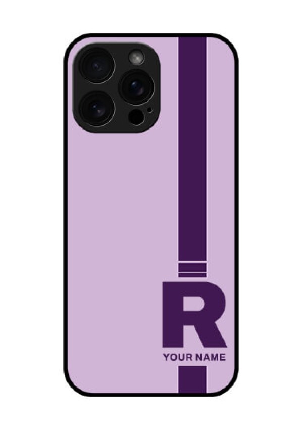 iPhone 16 Pro Max Custom Glass Phone Case - Simple Dual Tone Stripe With Name Design