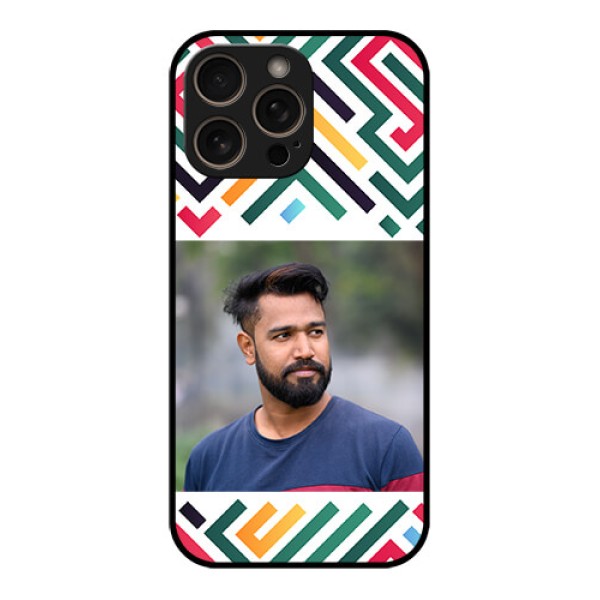 iPhone 16 Pro Custom Glass Phone Case - Colorful Maze Pattern Design iPhone 16 Pro Custom Glass Phone Case - Colorful Maze Pattern Design