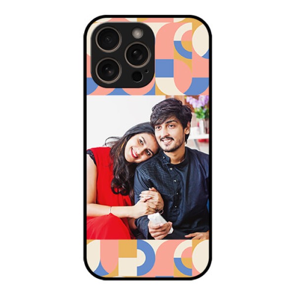 iPhone 16 Pro Custom Glass Phone Case - Semi - Circle Maze Pattern Design