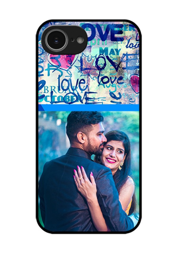 iPhone 16e Custom Glass Phone Case - Colorful Love Design