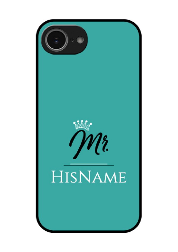 iPhone 16e Custom Glass Phone Case - Mr With Name Design