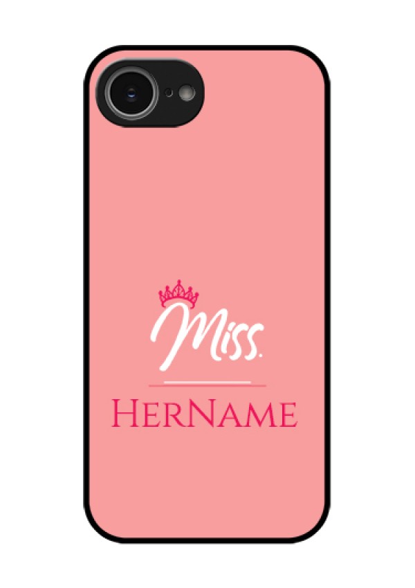 iPhone 16e Custom Glass Phone Case - Mrs With Name Design