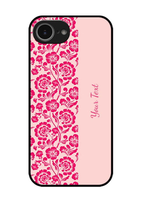 iPhone 16e Custom Glass Phone Case - Attractive Floral Pattern Design