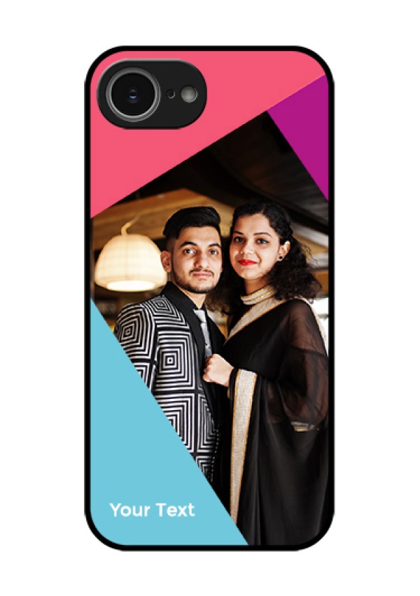 iPhone 16e Custom Glass Phone Case - Stacked Triple Colour Design