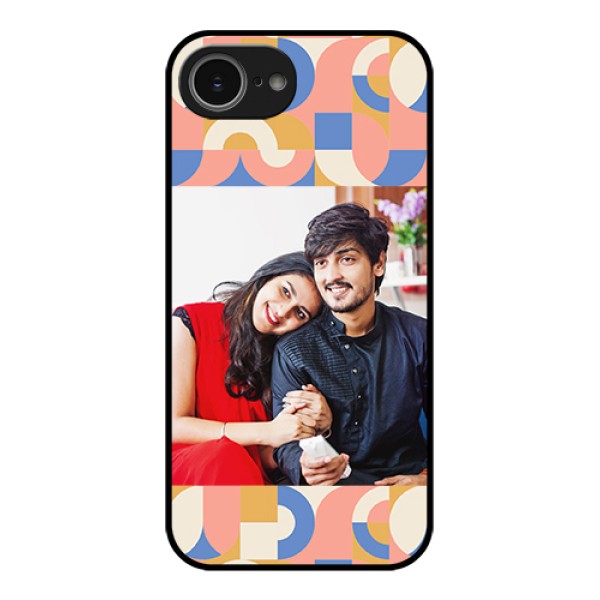 iPhone 16e Custom Glass Phone Case - Semi - Circle Maze Pattern Design