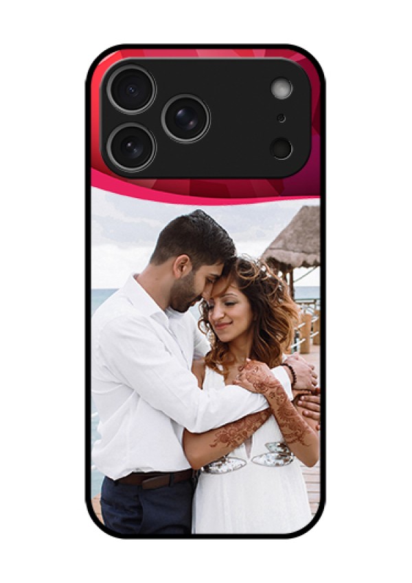 Apple iPhone 17 Pro Max Custom Glass Phone Case - Red Abstract Design