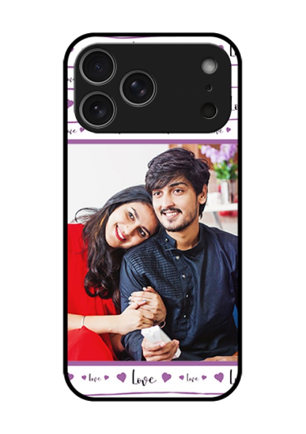 Apple iPhone 17 Pro Max Custom Glass Phone Case - Couples Heart Design