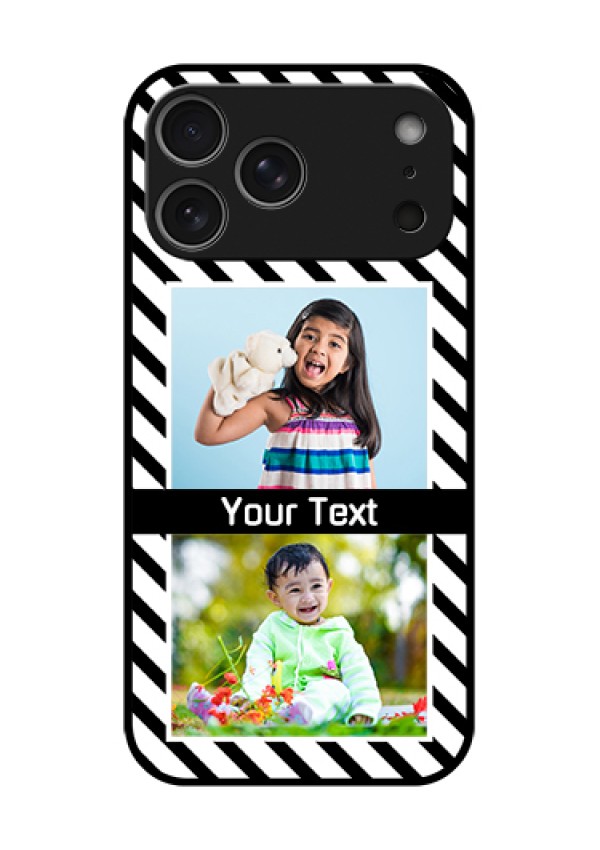 Apple iPhone 17 Pro Max Custom Glass Phone Case - Black And White Stripes Design