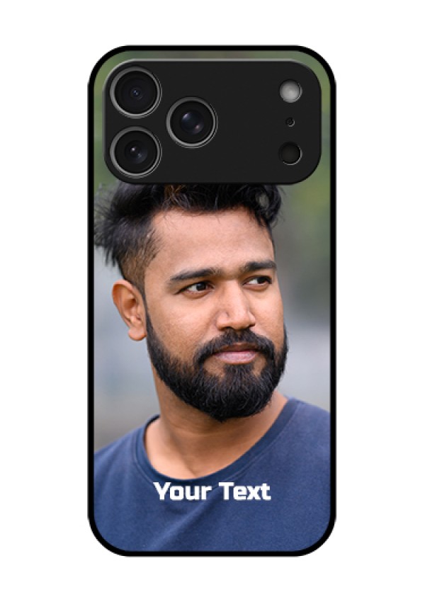 Apple iPhone 17 Pro Max Custom Glass Phone Case - Photo With Text Design