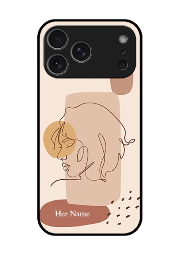 Apple iPhone 17 Pro Max Custom Glass Phone Case - Calm Woman Line Art Design