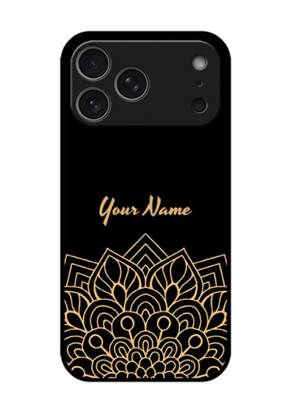 Apple iPhone 17 Pro Max Custom Glass Phone Case - Golden Mandala Design