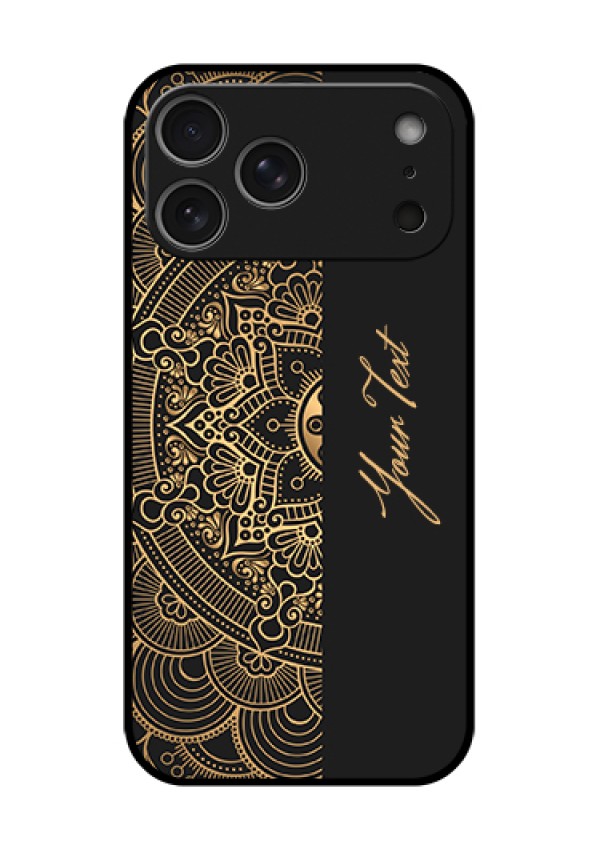 Apple iPhone 17 Pro Max Custom Glass Phone Case - Mandala Art With Custom Text Design