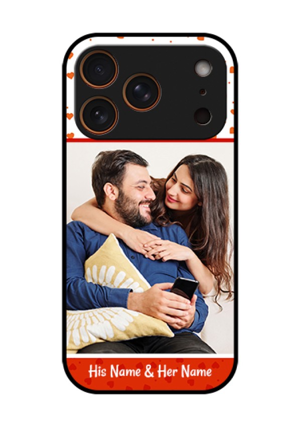 Apple iPhone 17 Pro Custom Glass Phone Case - Orange Love Symbol Design