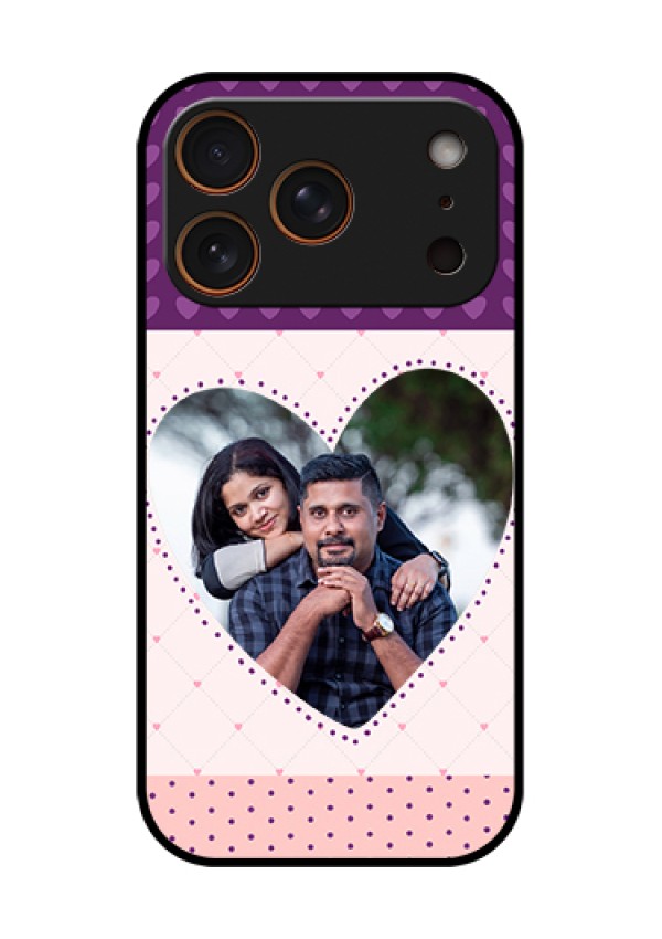 Apple iPhone 17 Pro Custom Glass Phone Case - Violet Love Dots Design