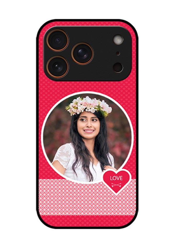 Apple iPhone 17 Pro Custom Glass Phone Case - Pink Color Pattern Design