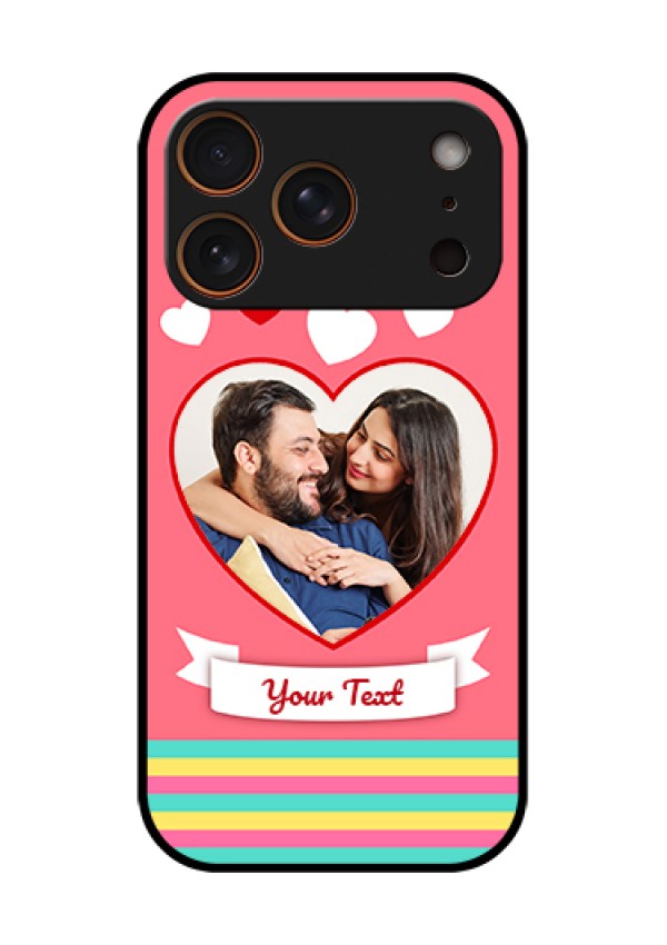 Apple iPhone 17 Pro Custom Glass Phone Case - Love Shapes Doodle Design