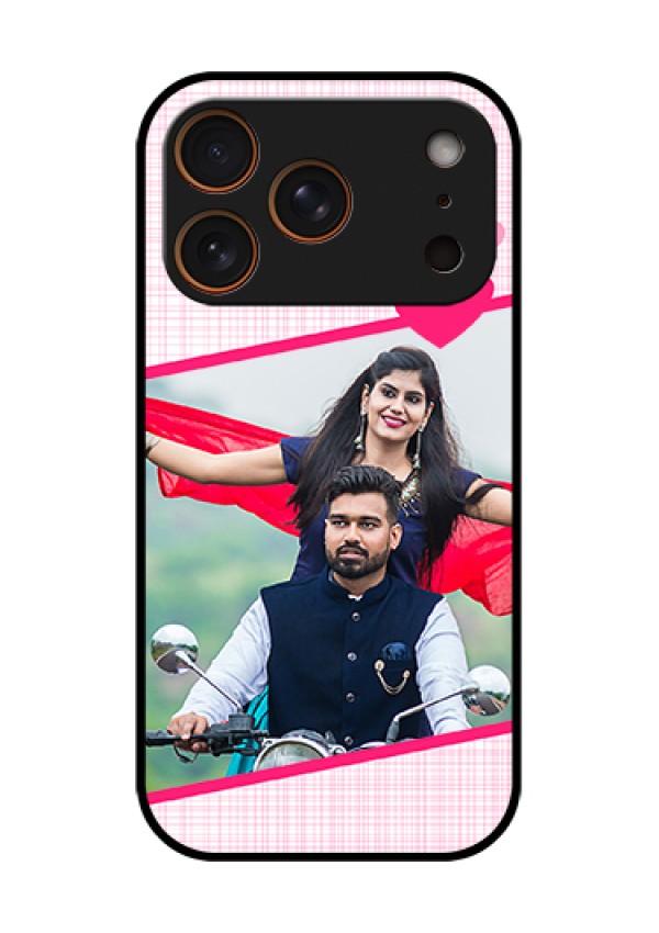 Apple iPhone 17 Pro Custom Glass Phone Case - Love Shape Heart Design