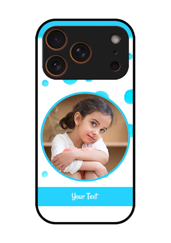 Apple iPhone 17 Pro Custom Glass Phone Case - Blue Bubbles Pattern Design