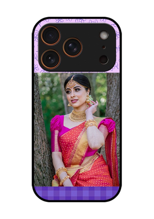 Apple iPhone 17 Pro Custom Glass Phone Case - Purple Floral Design