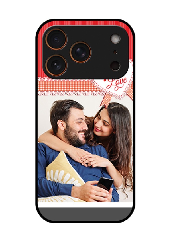 Apple iPhone 17 Pro Custom Glass Phone Case - Red Love Pattern Design