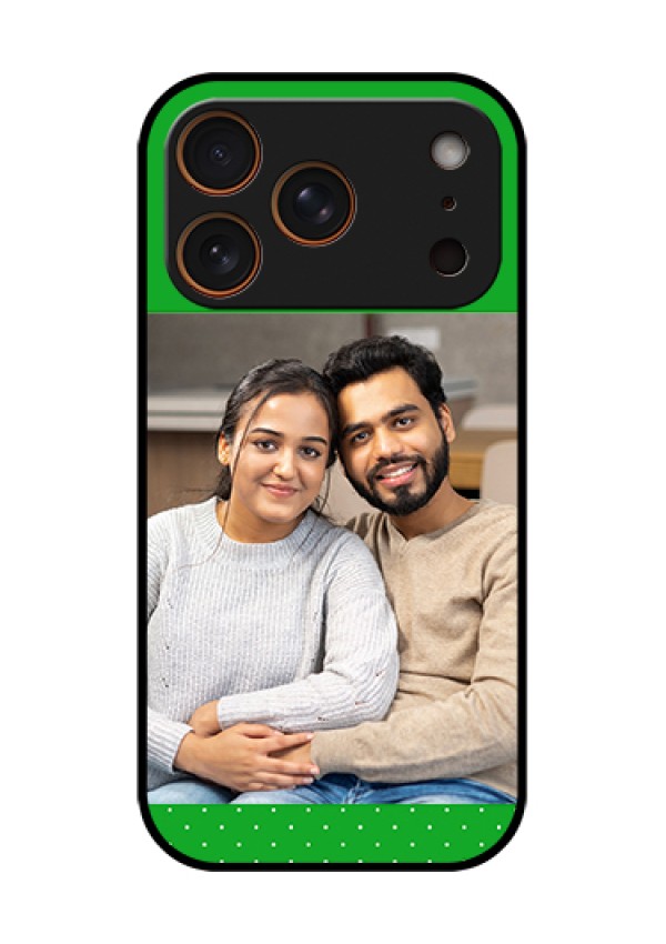 Apple iPhone 17 Pro Custom Glass Phone Case - Green Pattern Design