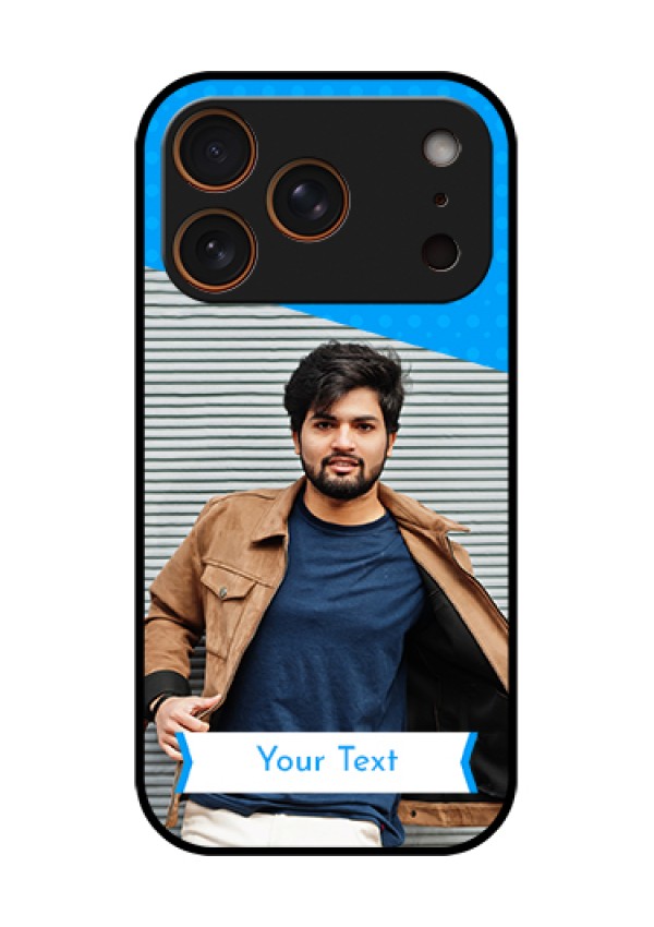 Apple iPhone 17 Pro Custom Glass Phone Case - Simple Blue Color Design