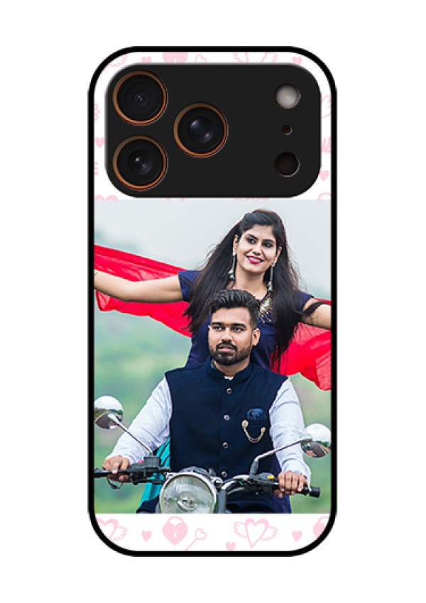 Apple iPhone 17 Pro Custom Glass Phone Case - Pink Flying Heart Design