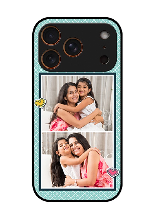 Apple iPhone 17 Pro Custom Glass Phone Case - 2 Image Holder With Pattern Design