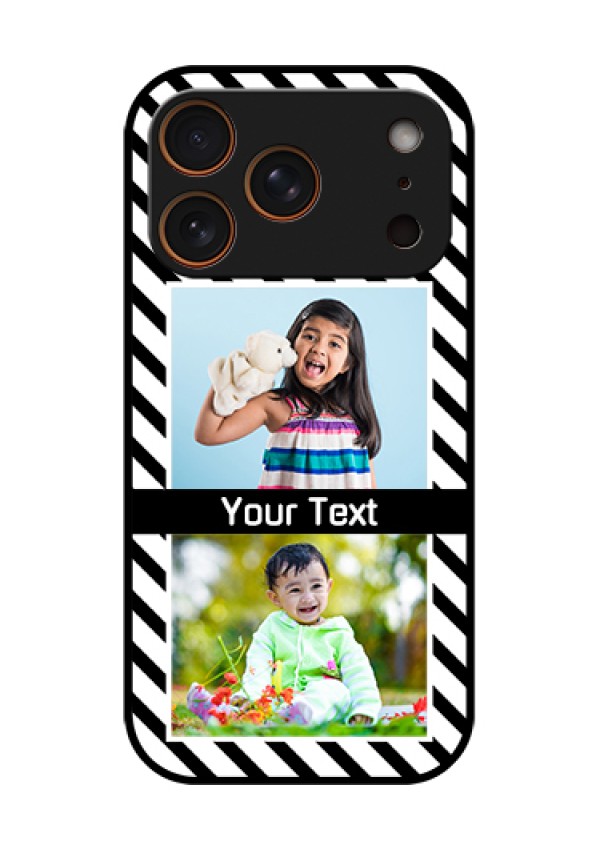Apple iPhone 17 Pro Custom Glass Phone Case - Black And White Stripes Design