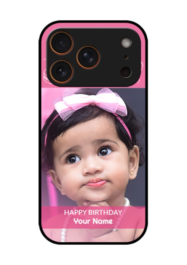 Apple iPhone 17 Pro Custom Glass Phone Case - With Birthday Line Art Design