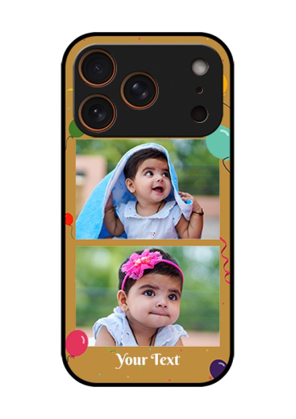 Apple iPhone 17 Pro Custom Glass Phone Case - Image Holder With Birthday Celebrations Design