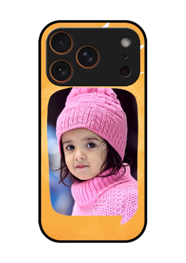 Apple iPhone 17 Pro Custom Glass Phone Case - Water Color Design With Bird Icons