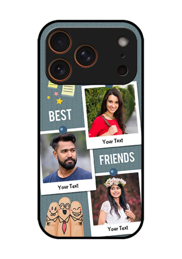 Apple iPhone 17 Pro Custom Glass Phone Case - Sticky Frames And Friendship Design