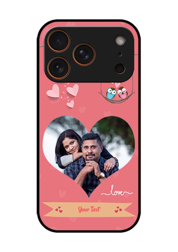 Apple iPhone 17 Pro Custom Glass Phone Case - Peach Color Love Design
