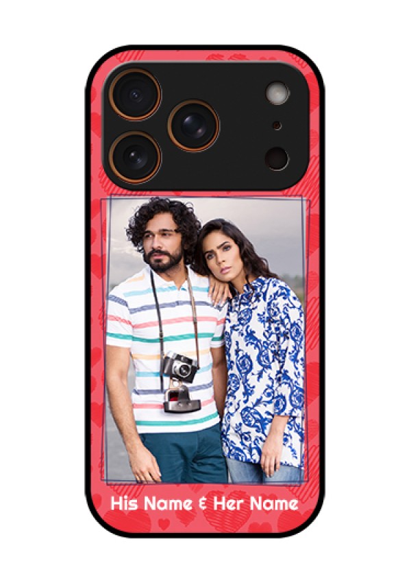Apple iPhone 17 Pro Custom Glass Phone Case - With Red Heart Symbols Design