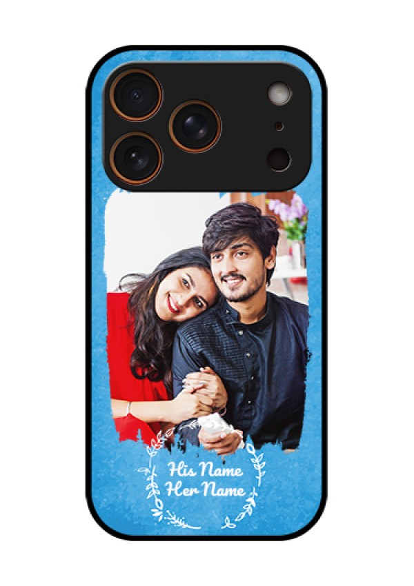 Apple iPhone 17 Pro Custom Glass Phone Case - Blue Color Vintage Design