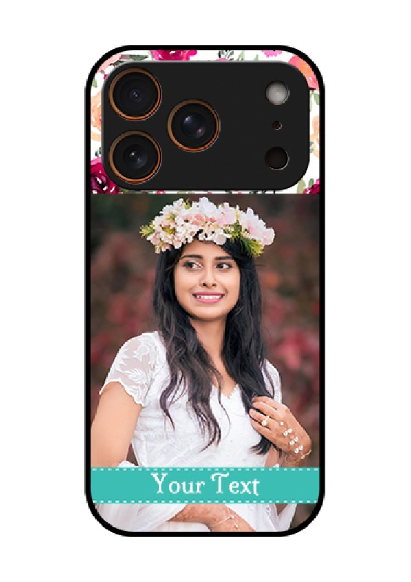 Apple iPhone 17 Pro Custom Glass Phone Case - Water Colors Floral Design