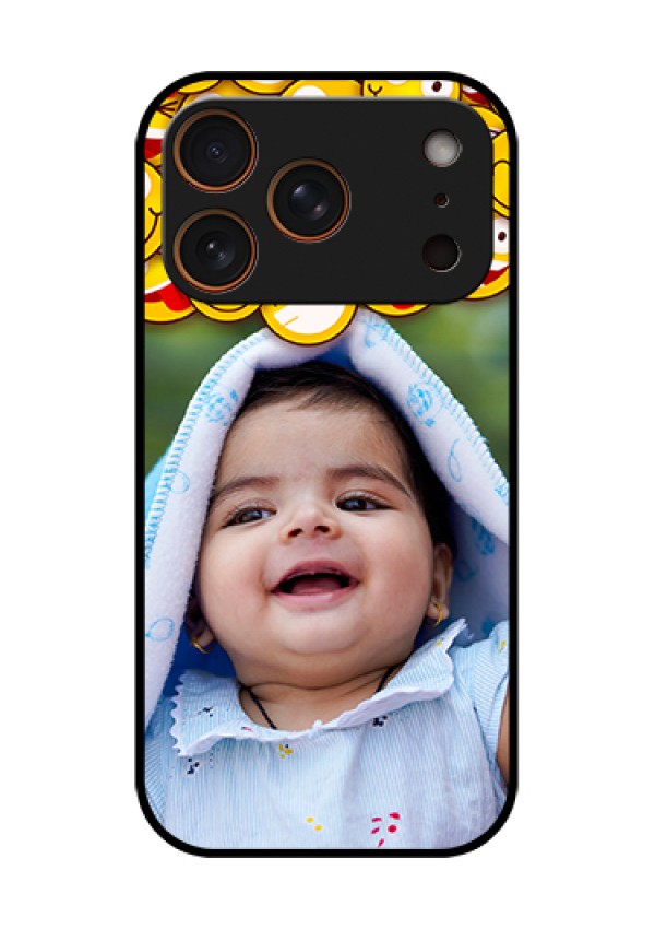 Apple iPhone 17 Pro Custom Glass Phone Case - With Smiley Emoji Design