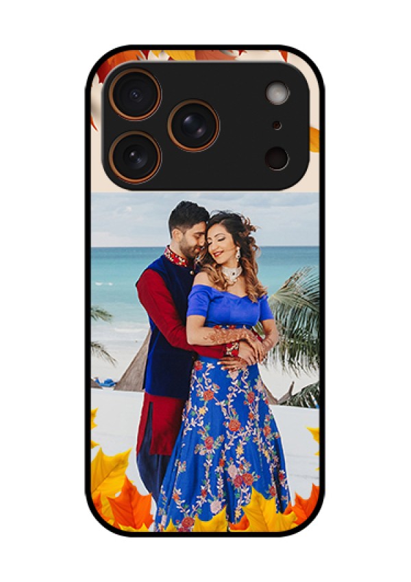 Apple iPhone 17 Pro Custom Glass Phone Case - Autumn Maple Leaves Design
